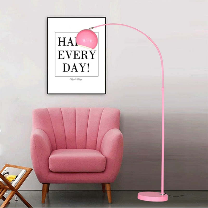 Arched Metal Floor Lamp with Globe Shade for Reading & Living Rooms – Yellow – 70 in Tall – E27 Socket with Foot Switch