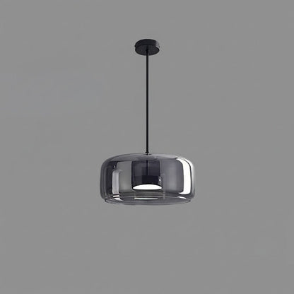 LED Drop Ceiling Lamp with Smoked Glass Shade for Dining Room & Island – Adjustable Cord, Integrated Bulb, Choice of Kelvin Tones
