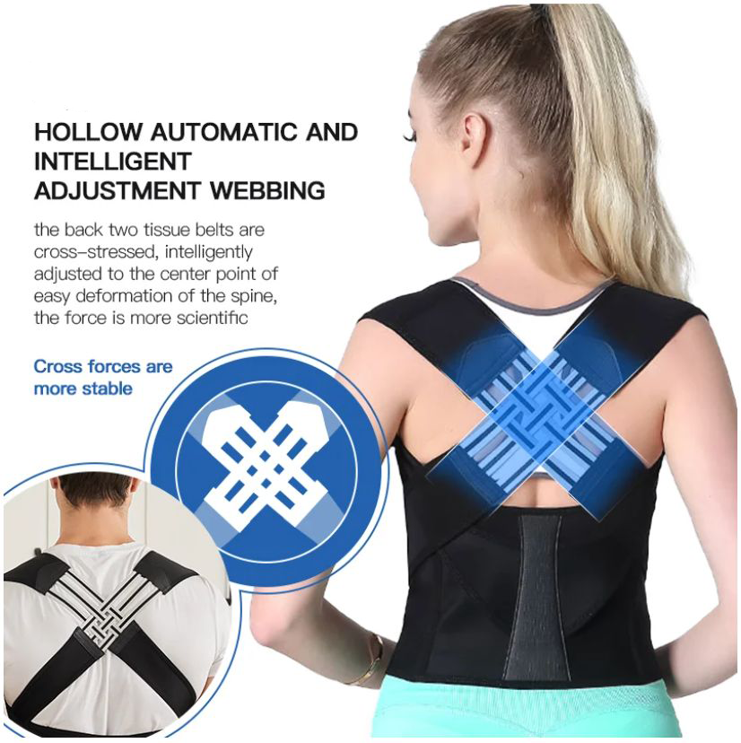Posture Corrector Brace for Back and Shoulder Support – Dual Cross-Strap Alignment System for Men and Women – Adjustable Upper Body