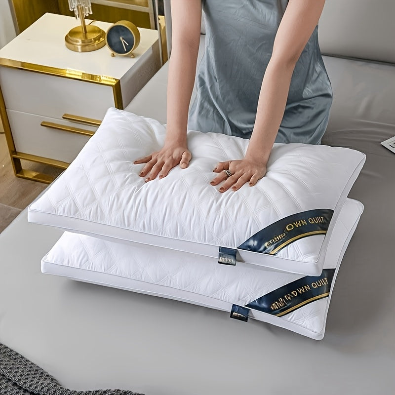 Quilted Hypoallergenic Pillow Set – 2-Pack Breathable 3D Fill Pillows for Neck Support & All-Season Comfort