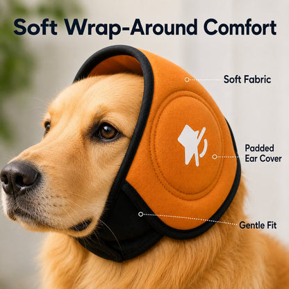 Ortekor Calming Dog Ear Muffs for Fireworks, Thunderstorms & Grooming - Soft Noise-Reducing Wrap to Help Ease Stress