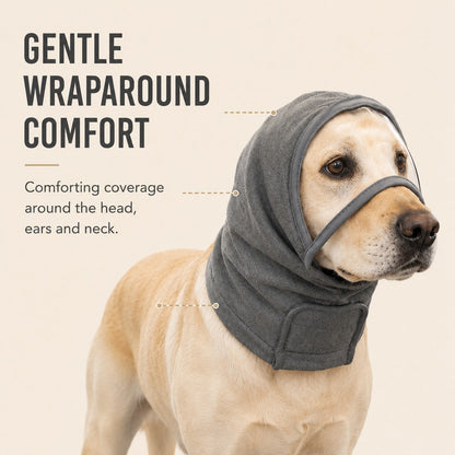 Ortekor Calming Dog Hood with Clear Viewing Panel, Gentle Head & Neck Wrap for Grooming, Thunderstorms, Fireworks & Travel Comfort
