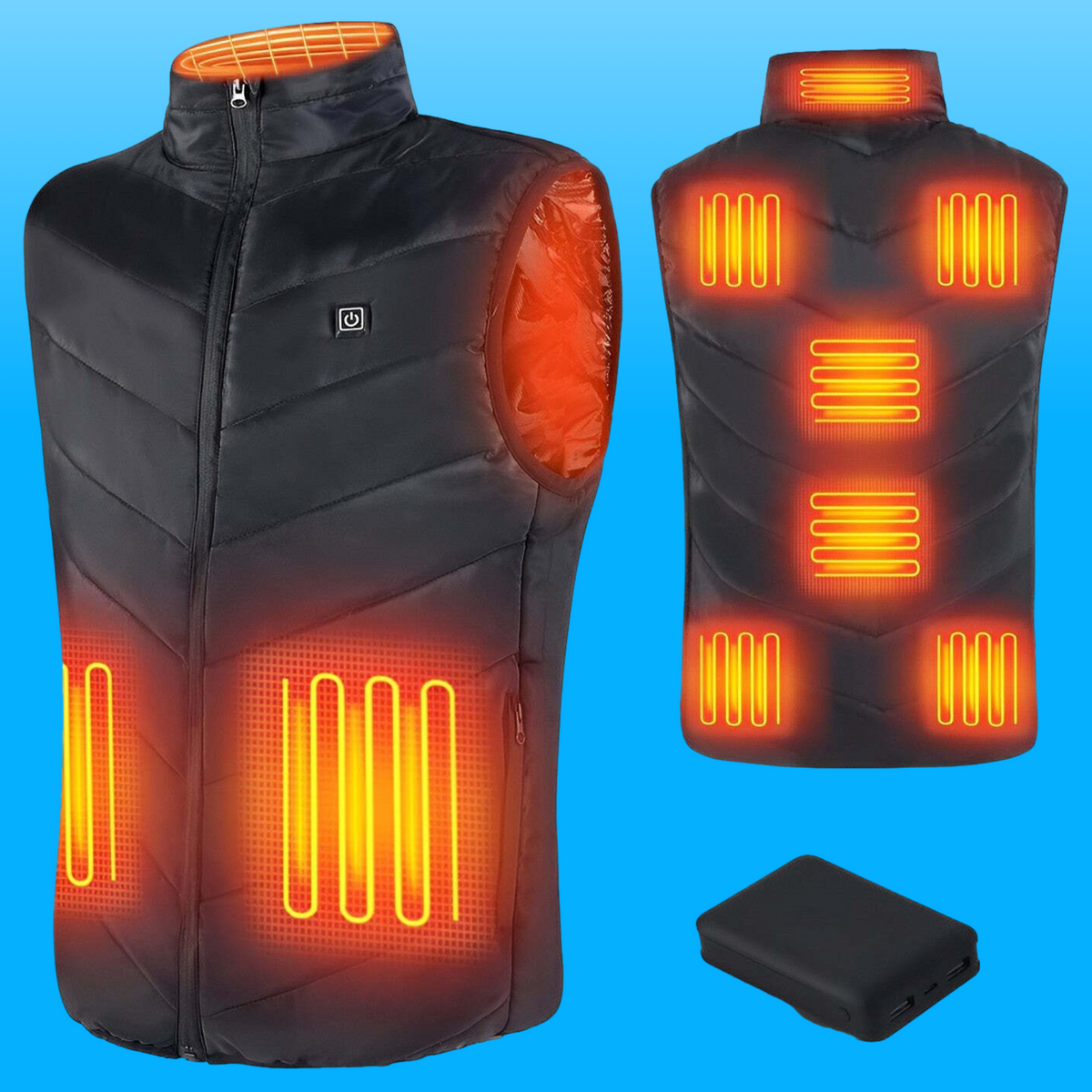 USB-Powered Electric Warming Vest for Men & Women – 3 Heat Settings, Wind-Resistant, Lightweight Carbon Fiber Heating, Winter Outdoor