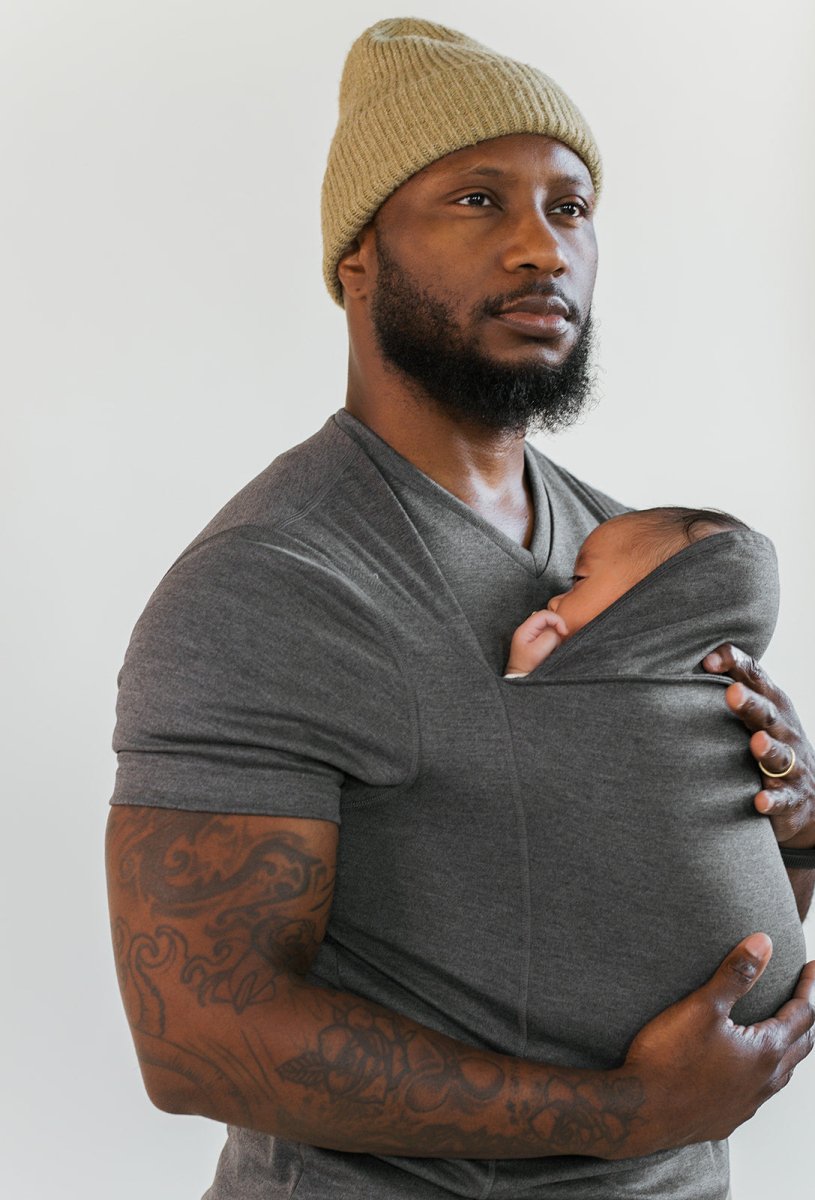 Hands-Free Infant Carrier Shirt for Mom & Dad with Built-In Nursing Access | Soft Cotton Blend Wearable Baby Holder Top for Newborn Skin-to-