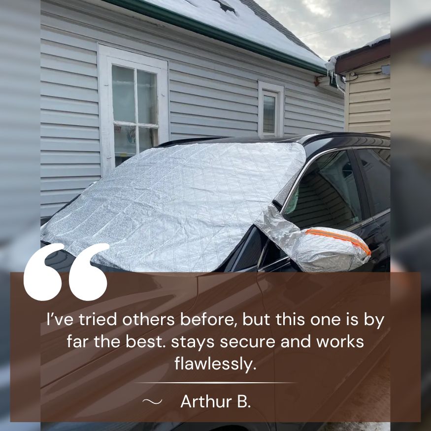 Magnetic Windshield Cover for Winter Ice & Snow Protection – Car Frost Guard with Mirror Flaps – Quick-Install Wind-Resistant Auto Shield