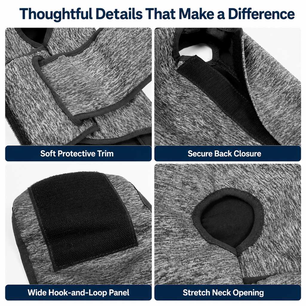 Ortekor Cat Calming Vest for Thunderstorms, Travel & Quiet Time - Soft Adjustable Comfort Wrap for Nervous Cats