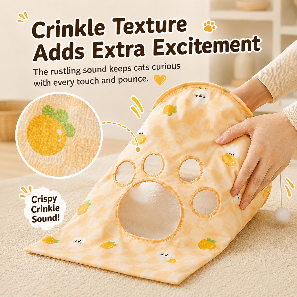 Ortekor Interactive Cat Crinkle Play Sack for Indoor Cats - Hide, Pounce & Stay Busy While You're Away