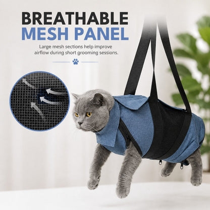 Ortekor Cat Grooming Restraint Bag for Nail Trimming & Ear Cleaning – Easier Control for Wiggly Cats