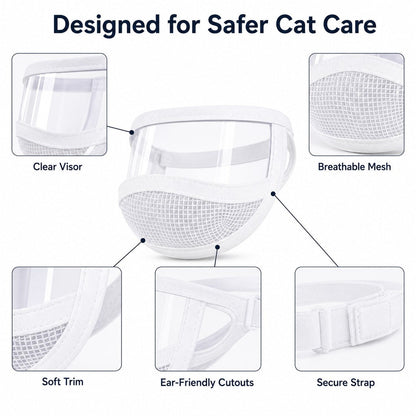 Ortekor Clear-View Cat Grooming Shield for Nail Trims & Ear Cleaning - Helps Reduce Bites and Scratches During Cat Care