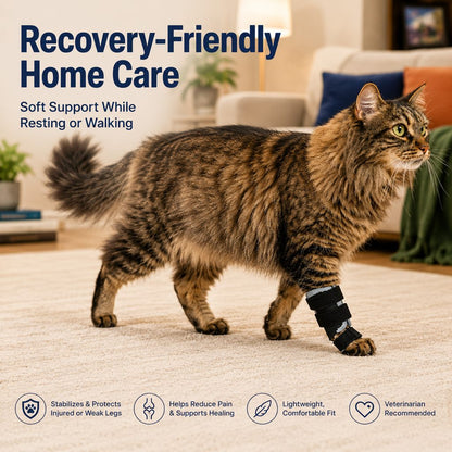 Ortekor Cat Leg Support Brace for Recovery Care - Adjustable Front or Hind Leg Splint for Weak Legs