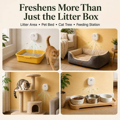 Ortekor Smart Cat Litter Box Deodorizer for Apartments & Bathrooms — Motion Sensor Odor Control for Daily Litter Box Smell