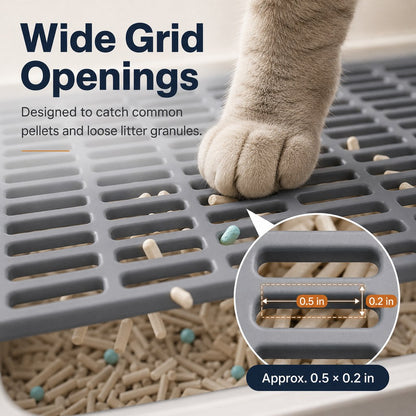 Ortekor Modular Cat Litter Mat for Litter Box Exits - Double-Layer Litter Trap for Cleaner Floors