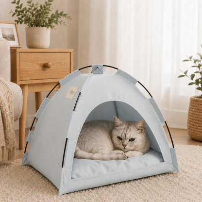 Ortekor Cozy Foldable Cat Tent Bed for Apartment Naps - Breathable Hideaway with Removable Cushion