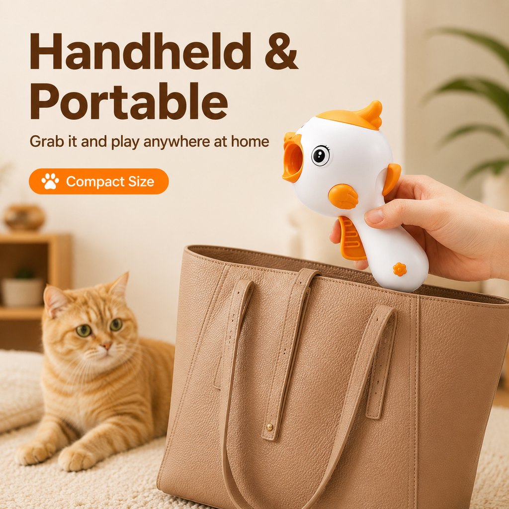 Ortekor Interactive Cat Treat Launcher Toy with Laser - Indoor Cat Enrichment Game for Bored Cats, Exercise & Feeding Fun