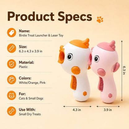 Ortekor Interactive Cat Treat Launcher Toy with Laser - Indoor Cat Enrichment Game for Bored Cats, Exercise & Feeding Fun