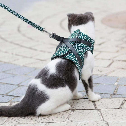 Reflective Cat Harness and Leash Set with Adjustable Vest for Safe Walking, Hiking & Training