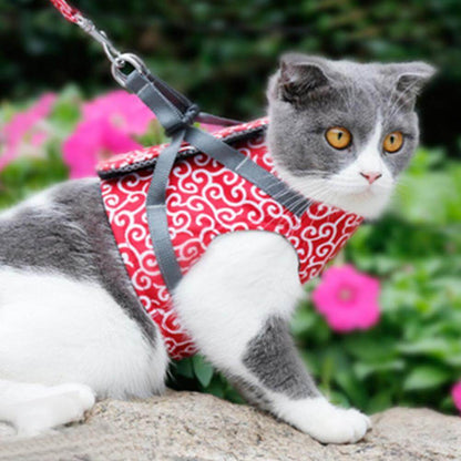 Reflective Cat Harness and Leash Set with Adjustable Vest for Safe Walking, Hiking & Training