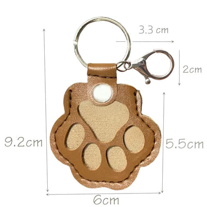 Pet Memorial Keychain with Hidden Keepsake Chamber – Leather Paw Print Charm for Dog & Cat Lovers
