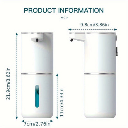 USB Rechargeable Hands-Free Foam Dispenser with Motion Sensor for Sink Counter Kitchen Bath | 13 fl oz Wall-Mount Hygiene Station for Modern