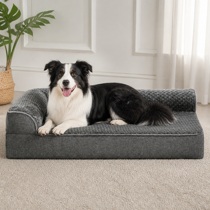 Ortekor Orthopedic High-Density Foam & Sherpa Dog Bed (Removable Cover)