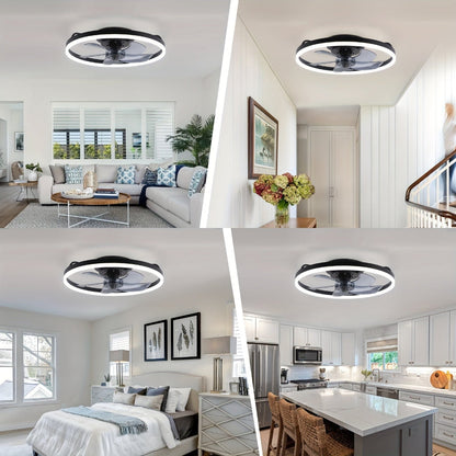 Modern Ceiling Fan with Dimmable LED Lights | Flush Mount Design for Efficient Air Circulation and Style