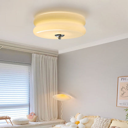 Lámpara LED de techo empotrada redonda con 3 temperaturas de color, de metal y vidrio, 5 pulgadas de altura, para dormitorio, comedor y cocina, con interruptor Kelvin ajustable