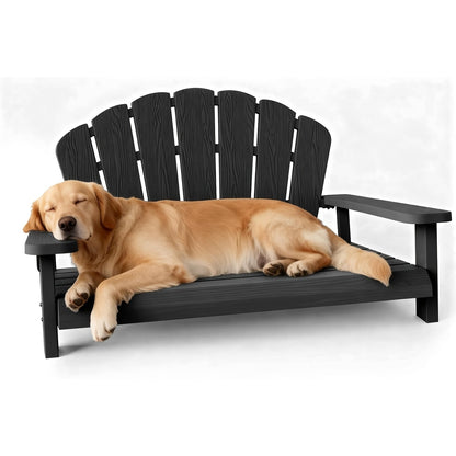 Cama de resina espaciosa apta tanto para interiores como para exteriores, fácil de mantener ya que no oculta la suciedad, resistente y estable sin riesgo de colapso, antideslizante y duradera, diseñada para perros grandes