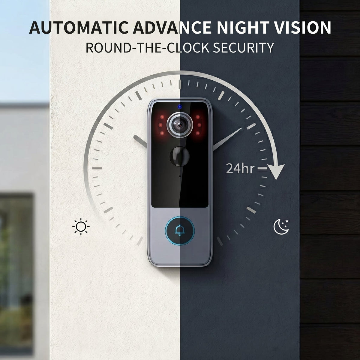 Wireless Smart Video Doorbell Camera with HD Recording and Two-Way Talk for Home Security