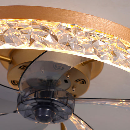 Dimmable LED Ceiling Fan with Light 20 Inch Black Iron 6-Speed Reversible Blades 3 Color Temperatures for Bedroom Living Room Dining Room Ki