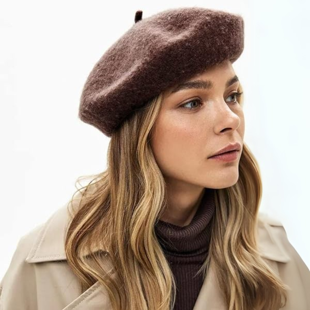 Women's Wool Beret Hat – Lightweight Parisian-Style Winter Cap in 10 Colors for Fall & Cold Weather