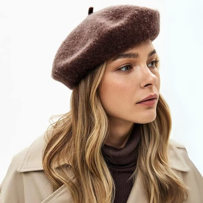 Women's Wool Beret Hat – Lightweight Parisian-Style Winter Cap in 10 Colors for Fall & Cold Weather