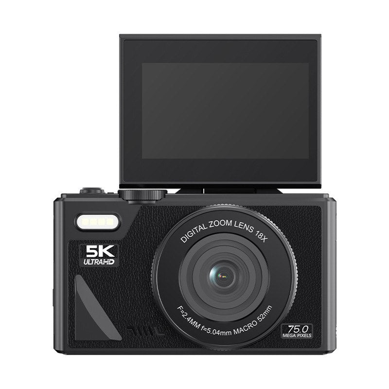Compact 4K Digital Video Camera with Flip Screen & 18x Zoom for Vlogging, Content Creation, Travel & Photography