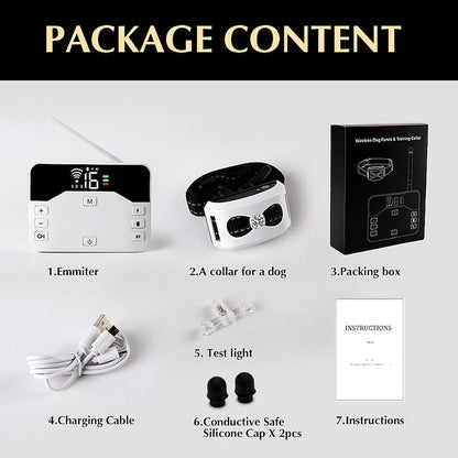 Wireless Dog Fence & Training Collar 2-in-1 System - Rechargeable Pet Containment with Adjustable Boundary up to 984 Feet - Waterproof