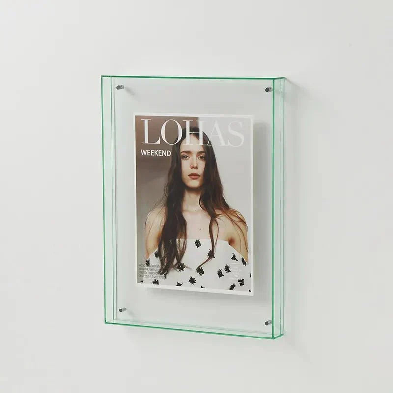 Clear Orange Acrylic Picture Frame 10×8 Inch Wall Mount Tabletop Display Stand for Photos Prints Art Modern Home Decor Living Room Office Be