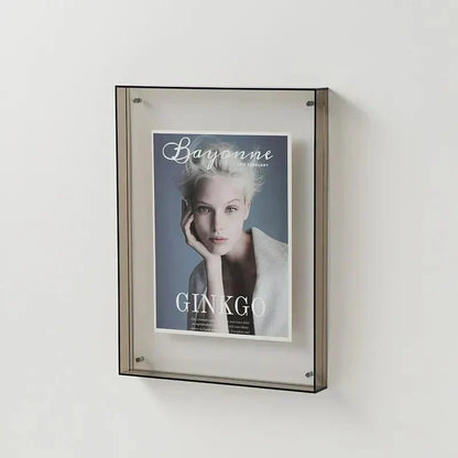 Clear Orange Acrylic Picture Frame 10×8 Inch Wall Mount Tabletop Display Stand for Photos Prints Art Modern Home Decor Living Room Office Be