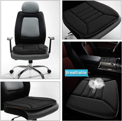 Gel-Infused Memory Foam Seat Cushion for Car Driver Support Relief Black Gray