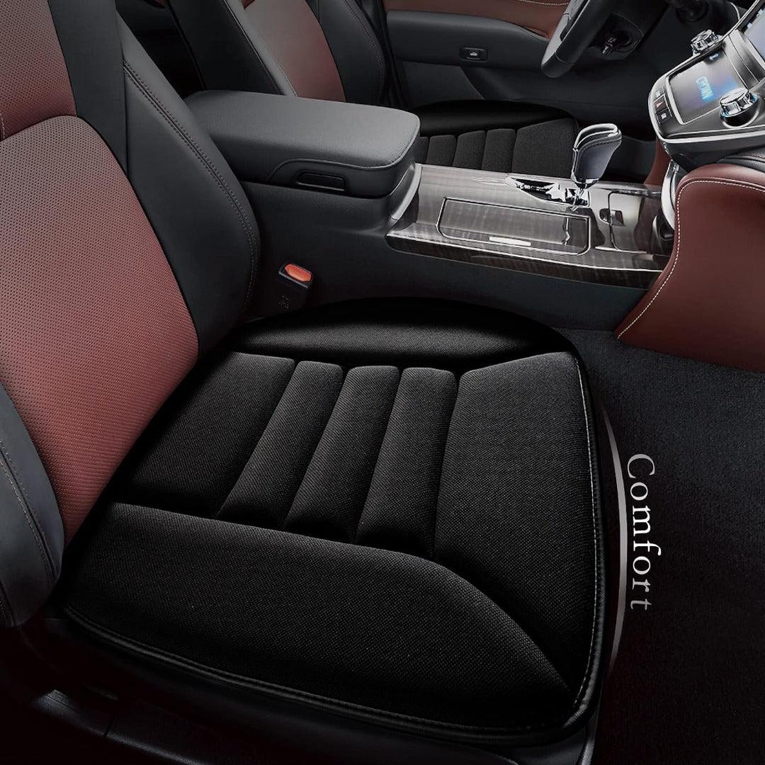 Gel-Infused Memory Foam Seat Cushion for Car Driver Support Relief Black Gray