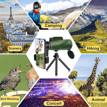Portable HD Telescope Monocular 600x Magnification for Wildlife Bird Watching Hiking Sports Concerts Travel Outdoor Adventure