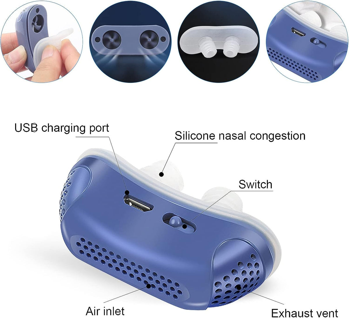 Nasal Sleep Aid Device for Snoring Relief and Better Breathing – Compact, Maskless Design for Home or Travel
