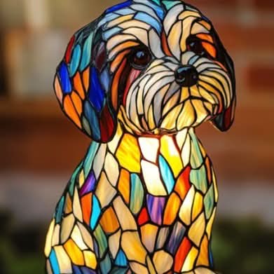 Dog Breed Sculpture LED Night Light USB Powered Desk Lamp for Bedroom Home Office Nightstand Decorative Accent Lighting