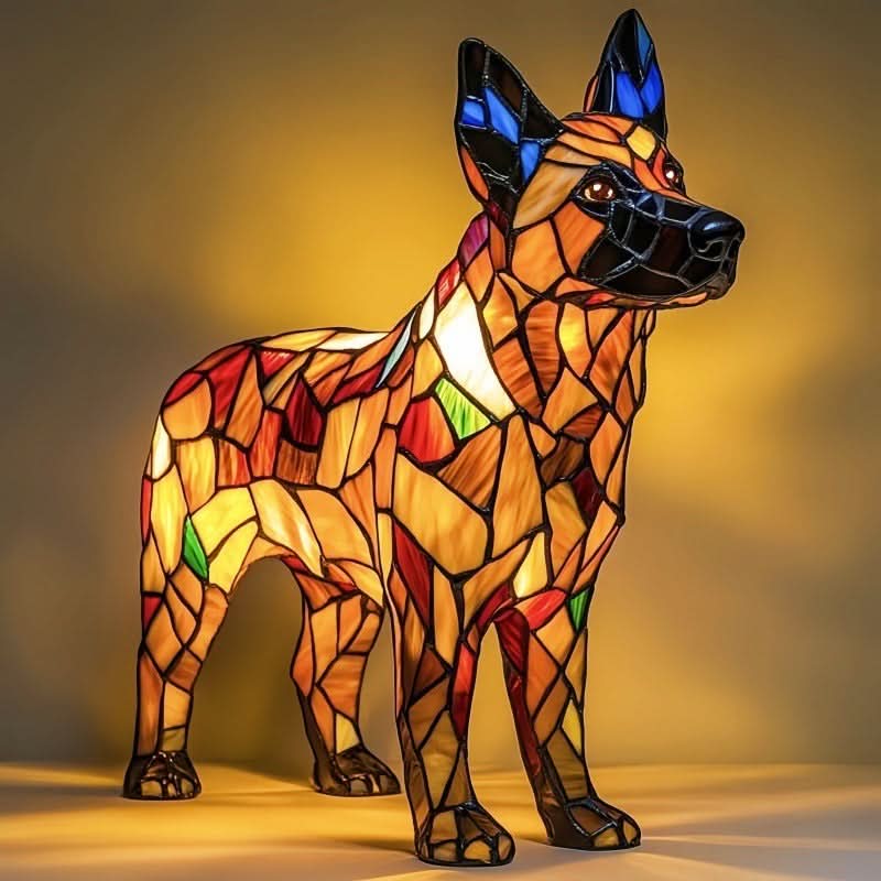 Dog Breed Sculpture LED Night Light USB Powered Desk Lamp for Bedroom Home Office Nightstand Decorative Accent Lighting