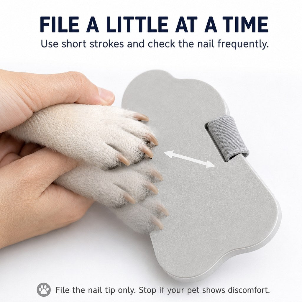 Ortekor Quiet Handheld Pet Nail File Board for At-Home Dog & Cat Nail Care - Blade-Free, No Charging