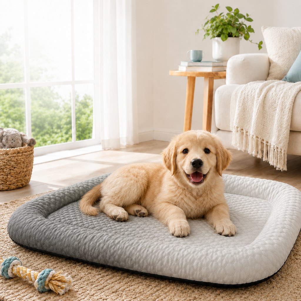 Ortekor Cool-Touch Gradient Pet Cooling Bed for Summer Naps - Breathable Bolster Rest Mat for Cats & Small Dogs