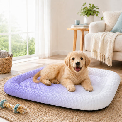 Ortekor Cool-Touch Gradient Pet Cooling Bed for Summer Naps - Breathable Bolster Rest Mat for Cats & Small Dogs