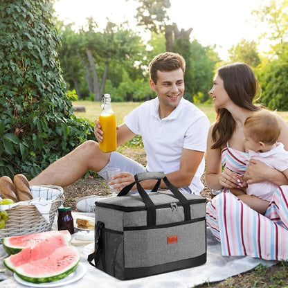 Versatile Insulated Cooler Bag with Zippered Closure for Fresh Food