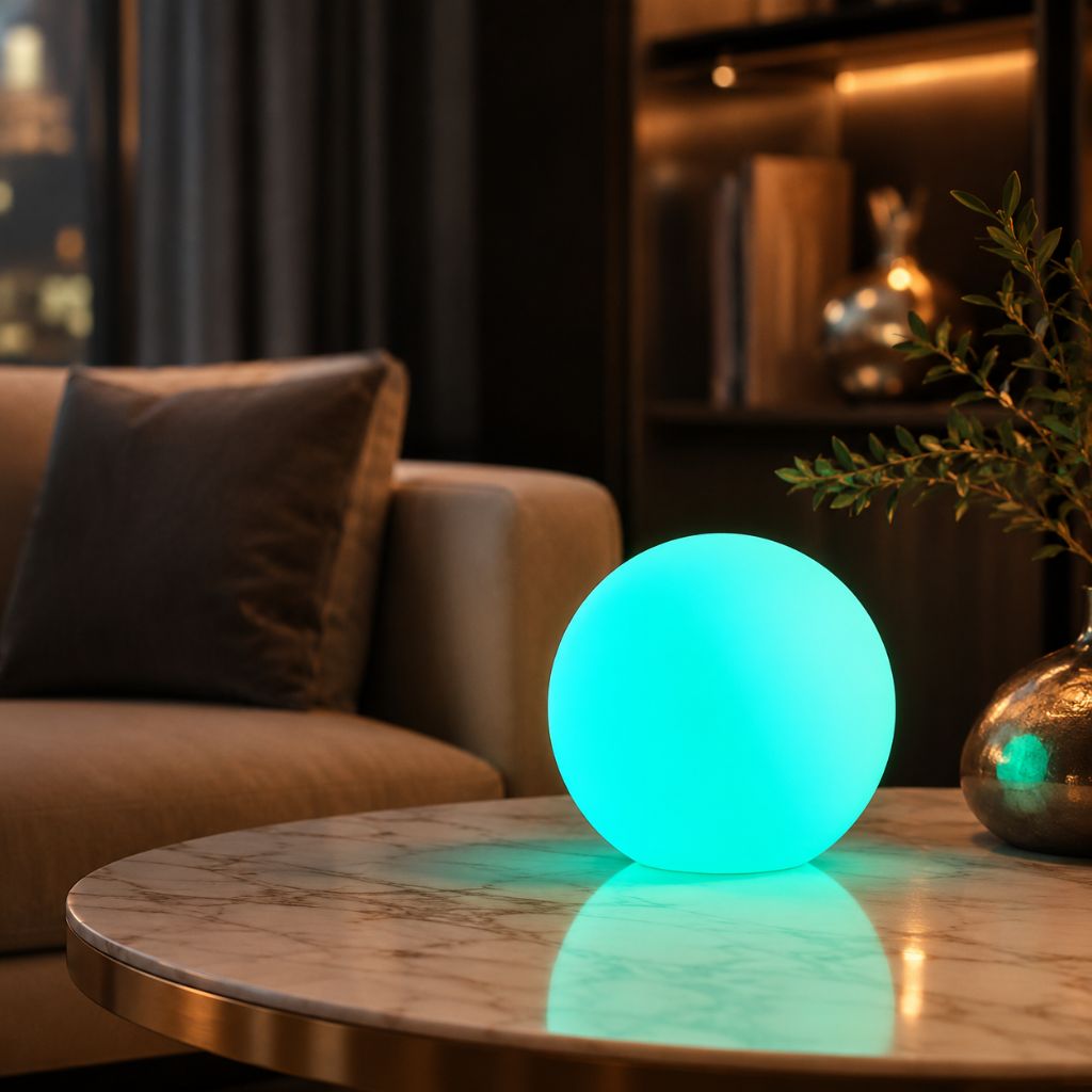 Lámpara LED esférica recargable con control remoto: 16 modos de color, resistente a la intemperie para iluminación ambiental en interiores y exteriores