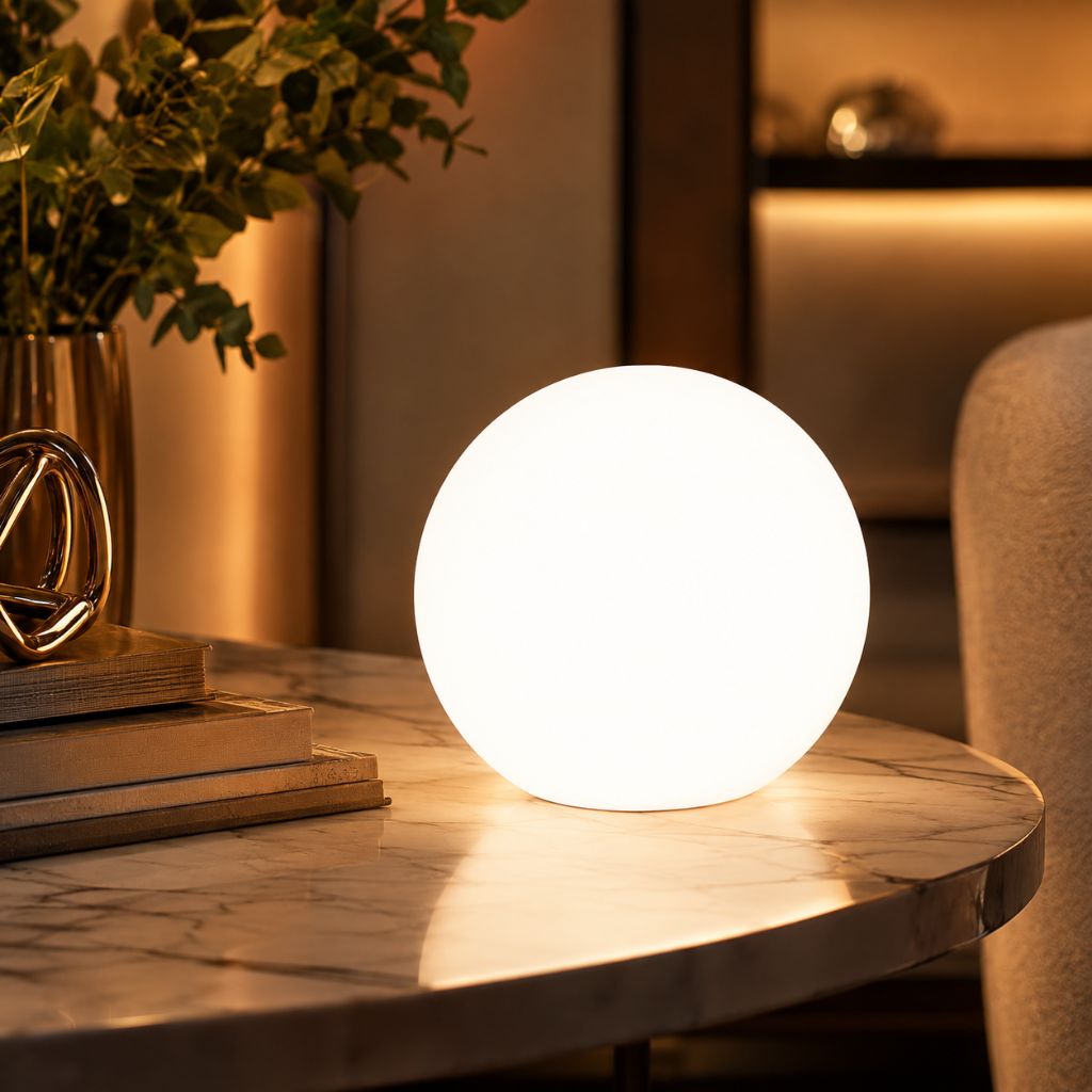 Lámpara LED esférica recargable con control remoto: 16 modos de color, resistente a la intemperie para iluminación ambiental en interiores y exteriores