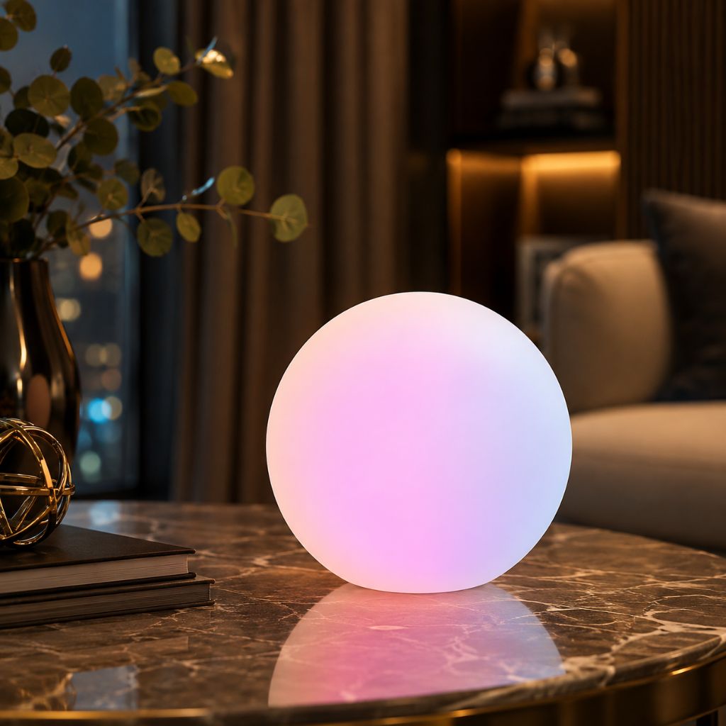 Lámpara LED esférica recargable con control remoto: 16 modos de color, resistente a la intemperie para iluminación ambiental en interiores y exteriores