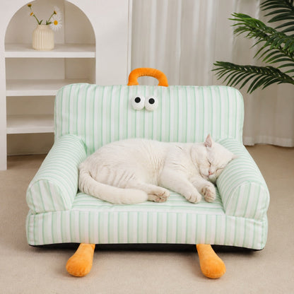 Ortekor Cozy Pet Sofa Bed for Cats & Small Dogs - Warm Indoor Lounger with Winter & All-Season Options