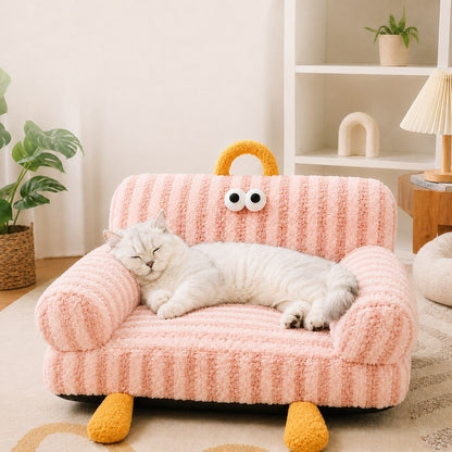 Ortekor Cozy Pet Sofa Bed for Cats & Small Dogs - Warm Indoor Lounger with Winter & All-Season Options